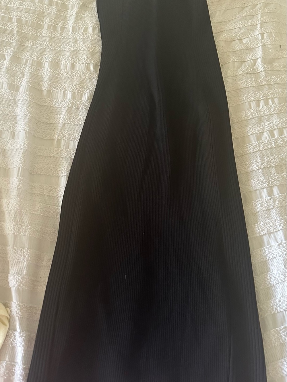 Black Ribbed Maxi Skirt